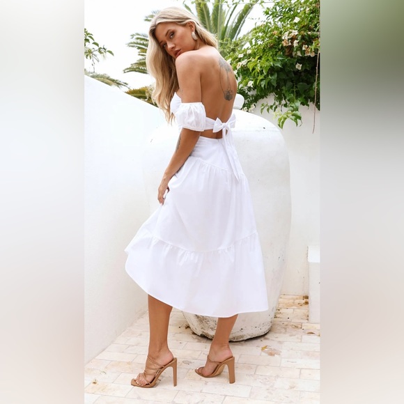 HELLO MOLLY Seaside Picnic Midi Dress White Size XL NEW - Picture 5 of 10